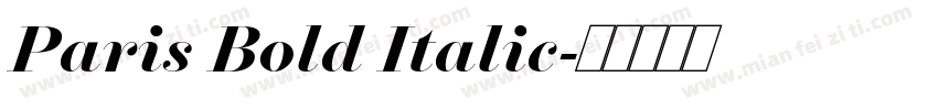 Paris Bold Italic字体转换